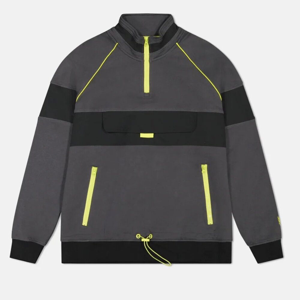 WeSC Mockneck 1/4 Zip Asphalt Pullover: Men's Small, Women's Medium